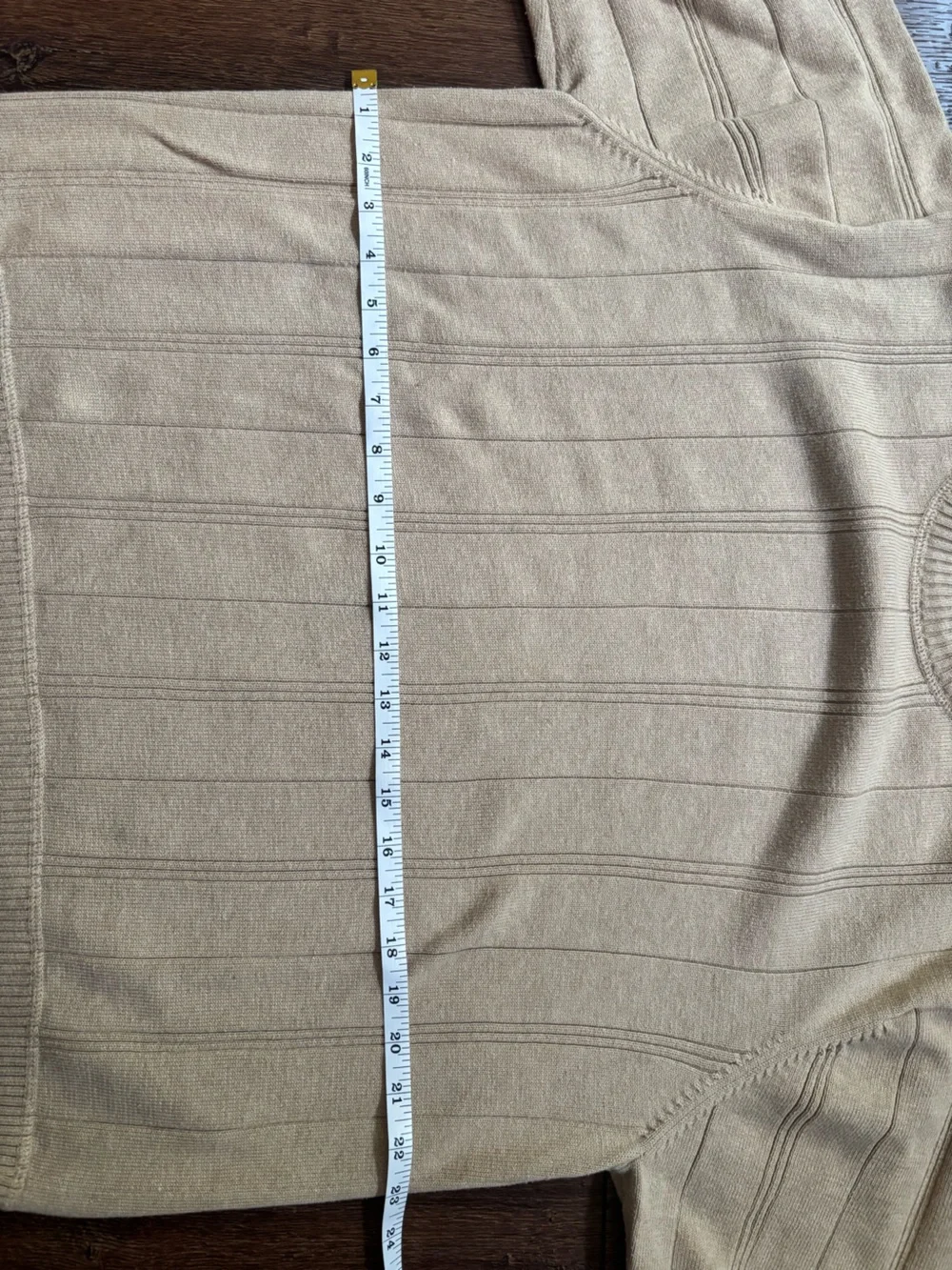 John Ashford Men's Beige Crewneck Ribbed Sweater Size Large